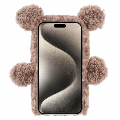 iPhone 15 PRO brown nugarėlė Fluffy Bear 1