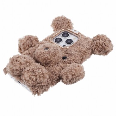 iPhone 15 PRO brown nugarėlė Fluffy Bear 2