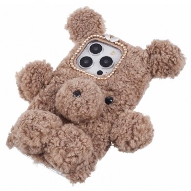 iPhone 15 PRO brown nugarėlė Fluffy Bear 4