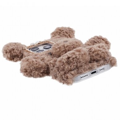 iPhone 15 PRO brown nugarėlė Fluffy Bear 5