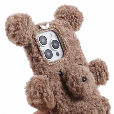 iPhone 15 PRO brown nugarėlė Fluffy Bear 6