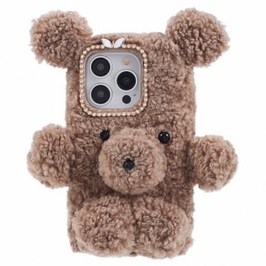 iPhone 15 PRO brown nugarėlė Fluffy Bear