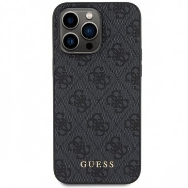 iPhone 15 PRO grey Metal Gold Logo GUESS nugarėlė 8