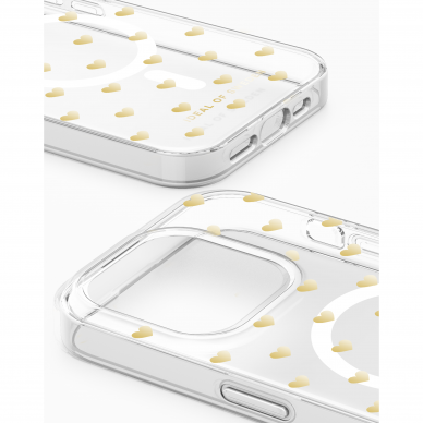 iPhone 15 PRO iDeal Of Sweden Clear MagSafe nugarėlė Golden Hearts 1