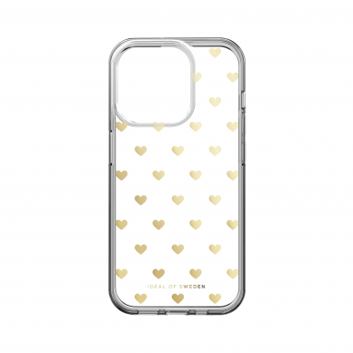 iPhone 15 PRO iDeal Of Sweden Clear MagSafe nugarėlė Golden Hearts