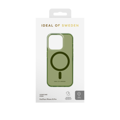 iPhone 15 PRO iDeal Of Sweden Clear nugarėlė MagSafe Khaki 3