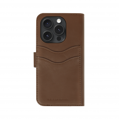 iPhone 15 PRO iDeal Of Sweden dėklas Magnet Wallet+ Dark Brown 2