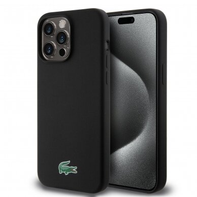 iPhone 15 PRO MAX black LACOSTE nugarėlė Silicone MagSafe 1