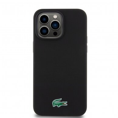 iPhone 15 PRO MAX black LACOSTE nugarėlė Silicone MagSafe 2