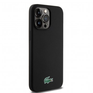 iPhone 15 PRO MAX black LACOSTE nugarėlė Silicone MagSafe 3