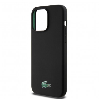 iPhone 15 PRO MAX black LACOSTE nugarėlė Silicone MagSafe 5