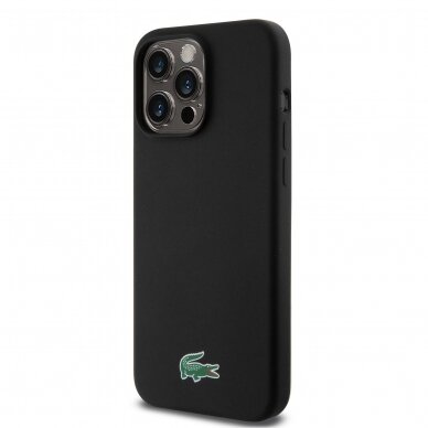 iPhone 15 PRO MAX black LACOSTE nugarėlė Silicone MagSafe