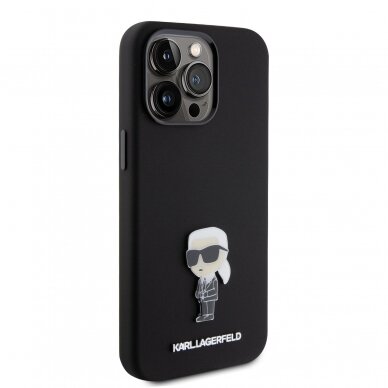 iPhone 15 PRO MAX black Metal Ikonik KARL LAGERFELD nugarėlė 3