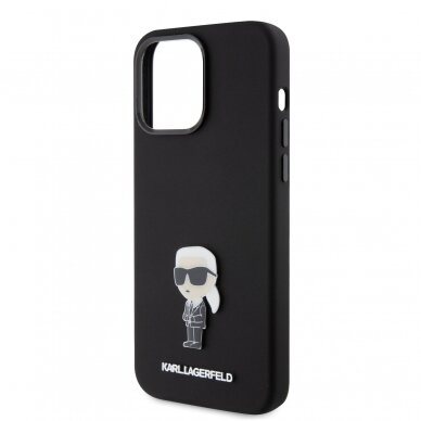 iPhone 15 PRO MAX black Metal Ikonik KARL LAGERFELD nugarėlė 5