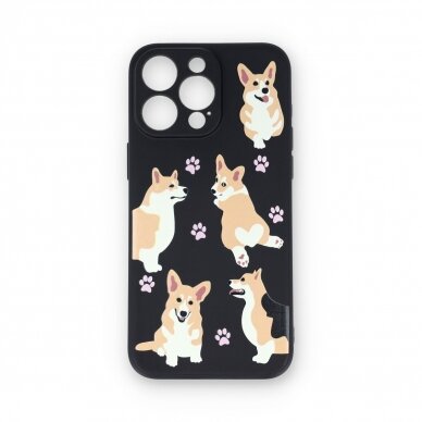 iPhone 15 PRO MAX black nugarėlė Corgi Design00303