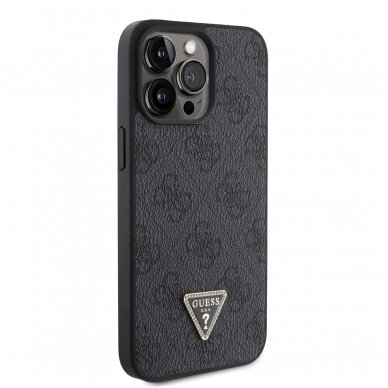 iPhone 15 PRO MAX black PU Leather Triangle Strass GUESS nugarėlė 3