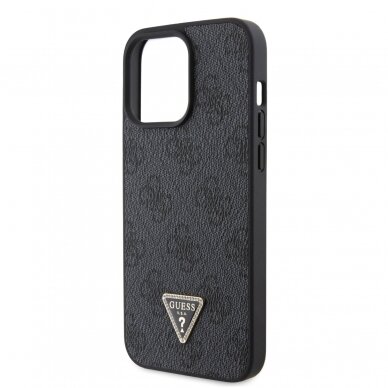 iPhone 15 PRO MAX black PU Leather Triangle Strass GUESS nugarėlė 5