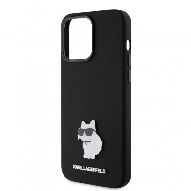 iPhone 15 PRO MAX black Silicone Metal PIN KARL LAGERFELD nugarėlė 5