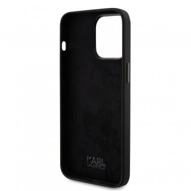 iPhone 15 PRO MAX black Silicone Metal PIN KARL LAGERFELD nugarėlė 6