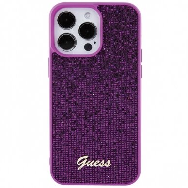 iPhone 15 PRO MAX fuschia Disco Metal Script GUESS nugarėlė 10