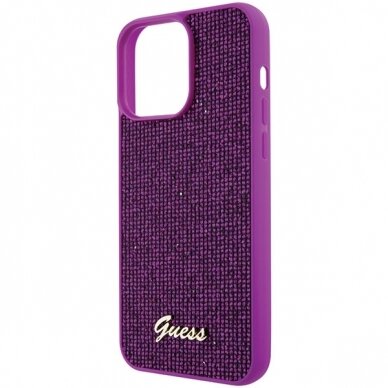 iPhone 15 PRO MAX fuschia Disco Metal Script GUESS nugarėlė 13