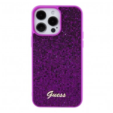 iPhone 15 PRO MAX fuschia Disco Metal Script GUESS nugarėlė 5