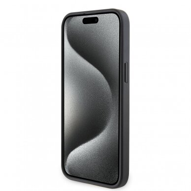 iPhone 15 PRO MAX grey Big Metal Logo GUESS nugarėlė 4