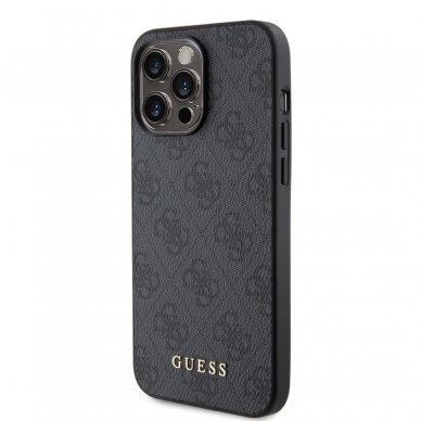 iPhone 15 PRO MAX grey Metal Gold Logo GUESS nugarėlė 7