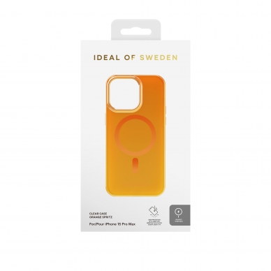 iPhone 15 PRO MAX iDeal Of Sweden Clear MagSafe nugarėlė Orange Spritz 3