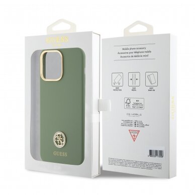 iPhone 15 PRO MAX khaki Silicone HC Strass Logo GUESS nugarėlė 7