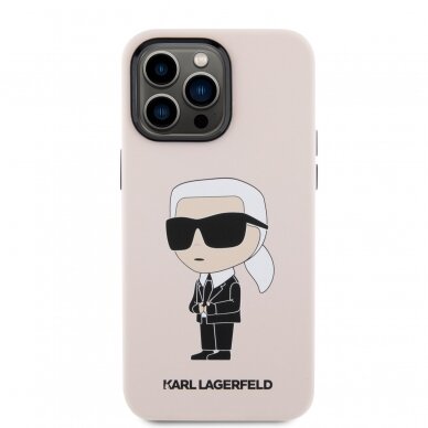 iPhone 15 PRO MAX pink NFT Liquid Silicone KARL LAGERFELD nugarėlė