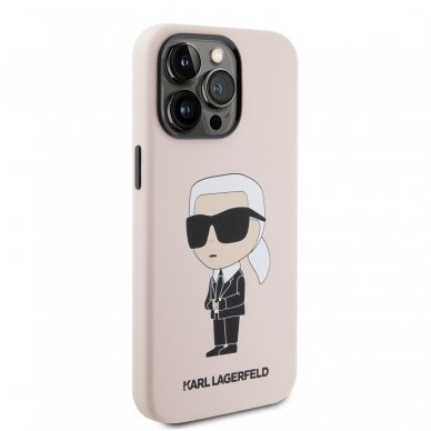 iPhone 15 PRO MAX pink NFT Liquid Silicone KARL LAGERFELD nugarėlė 3