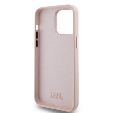 iPhone 15 PRO MAX pink Silicone Metal PIN KARL LAGERFELD nugarėlė 6