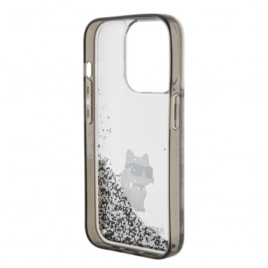 iPhone 15 PRO MAX silver Liquid Glitter Choupette KARL LAGERFELD nugarėlė 6