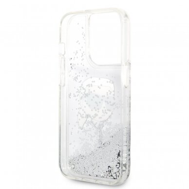 iPhone 15 PRO MAX silver Liquid Glitter Karl Head KARL LAGERFELD nugarėlė 6