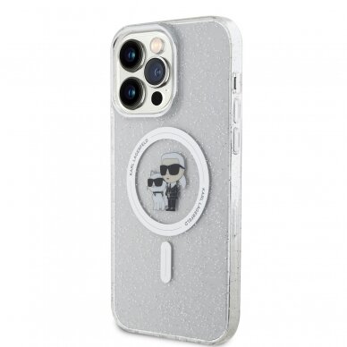 iPhone 15 PRO MAX transparent Glitter MagSafe Karl&Choupette KARL LAGERFELD nugarėlė 2