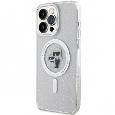 iPhone 15 PRO MAX transparent Glitter MagSafe Karl&Choupette KARL LAGERFELD nugarėlė 9