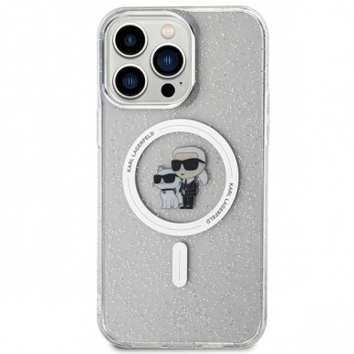 iPhone 15 PRO MAX transparent Glitter MagSafe Karl&Choupette KARL LAGERFELD nugarėlė 10