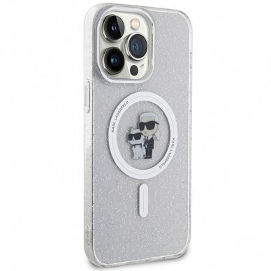 iPhone 15 PRO MAX transparent Glitter MagSafe Karl&Choupette KARL LAGERFELD nugarėlė 11