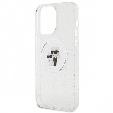 iPhone 15 PRO MAX transparent Glitter MagSafe Karl&Choupette KARL LAGERFELD nugarėlė 13