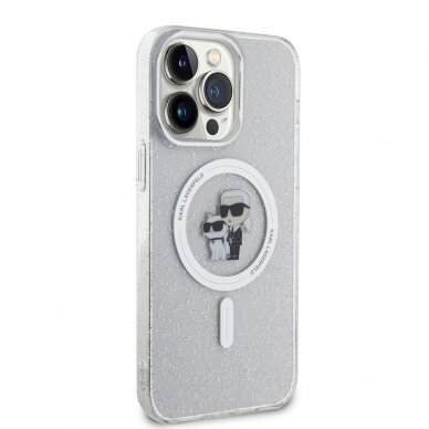 iPhone 15 PRO MAX transparent Glitter MagSafe Karl&Choupette KARL LAGERFELD nugarėlė 4