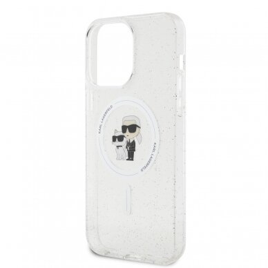 iPhone 15 PRO MAX transparent Glitter MagSafe Karl&Choupette KARL LAGERFELD nugarėlė 5