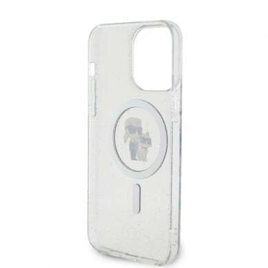 iPhone 15 PRO MAX transparent Glitter MagSafe Karl&Choupette KARL LAGERFELD nugarėlė 6