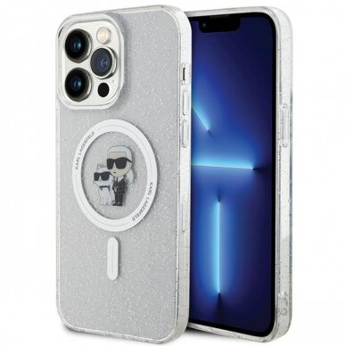 iPhone 15 PRO MAX transparent Glitter MagSafe Karl&Choupette KARL LAGERFELD nugarėlė 8