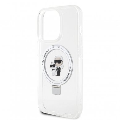 iPhone 15 PRO MAX white Ring Stand MagSafe Karl and Choupette KARL LAGERFELD nugarėlė 5