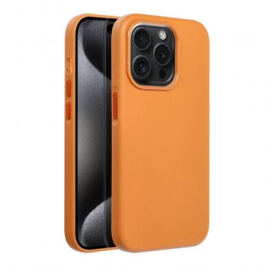 iPhone 15 PRO orange MagLeather MagSafe nugarėlė 1