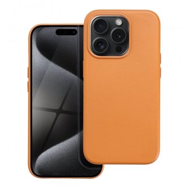 iPhone 15 PRO orange MagLeather MagSafe nugarėlė