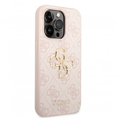 iPhone 15 PRO pink Metal Logo GUESS nugarėlė 3