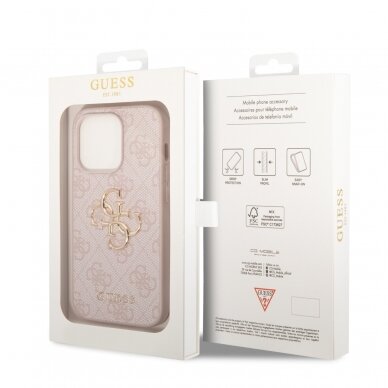 iPhone 15 PRO pink Metal Logo GUESS nugarėlė 7