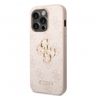 iPhone 15 PRO pink Metal Logo GUESS nugarėlė 1